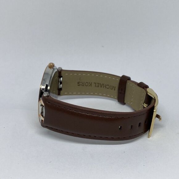 Michael Kors MK3203 Women's Brown Leather Analog Silver Dial Quartz Watch JK118 - Picture 9 of 12